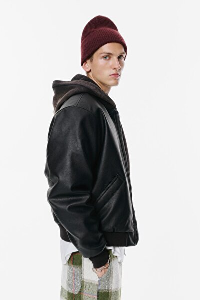Pull & Bear Suni Deri Bomber Ceket