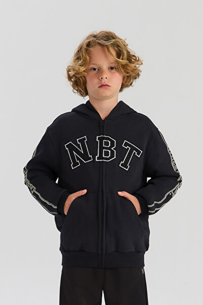 Nebbati Boy Black Tracksuit Top