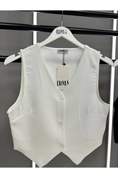 Kısmetin Butiği Women's White Vest New Collection for Those Who Love Differentiation