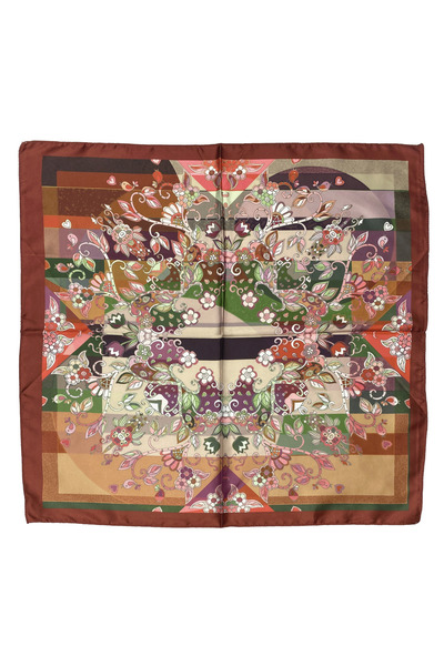 Sultan İpek Otantik Çiçek Desenli Fular / Bandana 52x52