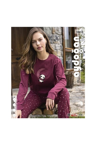 Aydoğan Women's Long Sleeve Pajama Set – 95% Cotton 5% Elastane, Comfortable and Stretchy