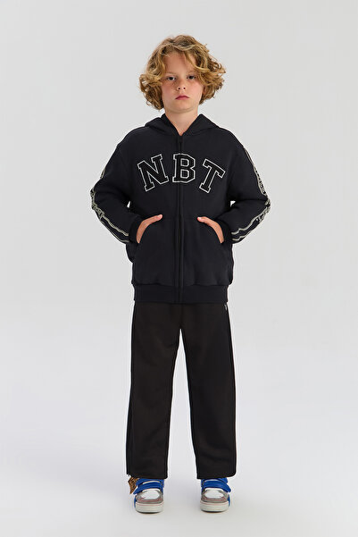 Nebbati Boy Black Tracksuit Top