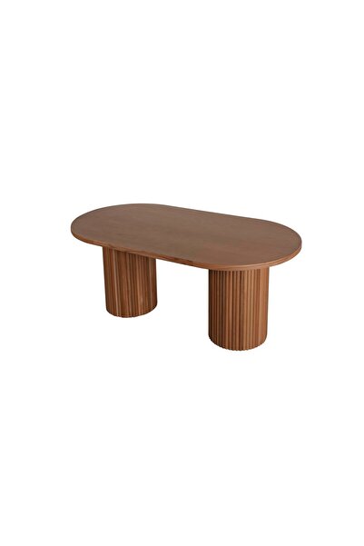 Meser Mobilya PTT CEVİZ SABİT MDF MUTFAK SALON MASASI 6-8 KİŞİLİK