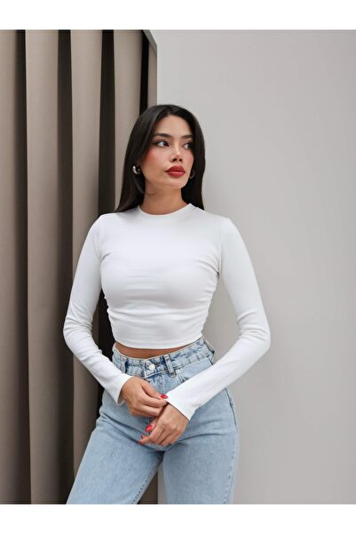 ESRAHELVACI Μπλούζα με μακρυμάνικο μπλουζάκι με λεπτομέρεια με κορδόνι στη μέση