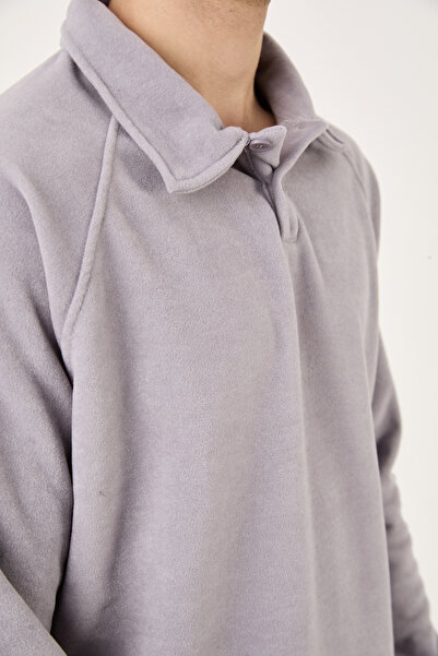 No Way Ανδρικό φούτερ με κουμπιά Polo Paka Fleece με κανονική εφαρμογή