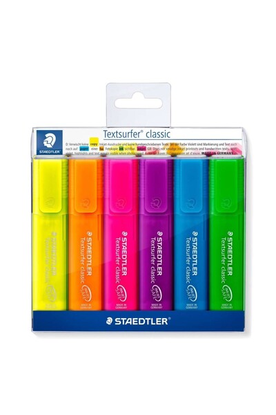 Staedtler Set de 6 evidențiatoare 1-5 mm (markere de text), Staedtler, 364-P-WP6
