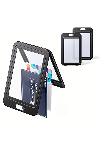 Choice 1 قطعة من حامل شارة بلاستيكية شفافة مزدوجة الجوانب قابلة للسحب