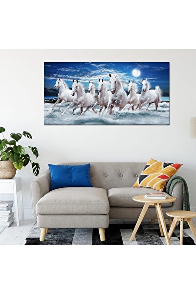 Emoda home Trove Seven Horses Canvas Wall Art – Multicolor Lucky Horses Paint...
