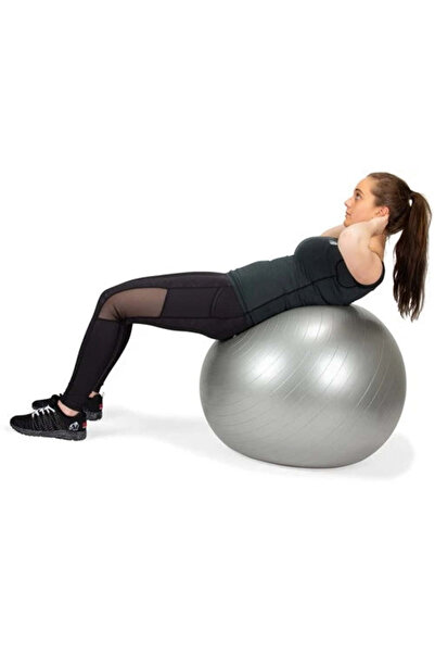 VirtuFit Inflatable Fitness Ball with Pump Anti-Burst Pro - Grey - 75 cm