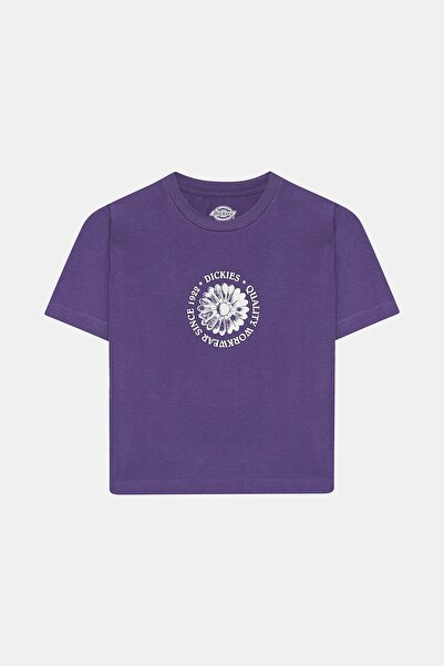 Dickies Women's Purple Printed Garden Plain Tee SS W Imperial Palace