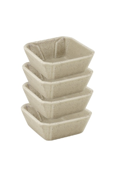Culinaro Set 4 boluri pentru sos din ceramica STREET FOOD CREAM, patrat, 8,3x...