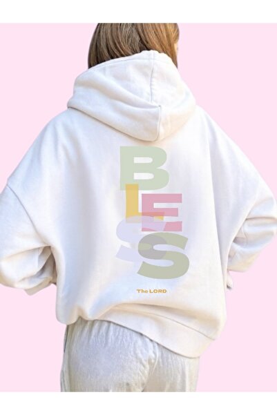 ArtYus Unisex Bless Colorful Custom Printed Cotton Oversize Hooded Sweatshirt