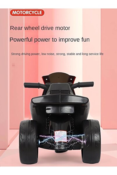 BAZAAR5 Vincen 3-Wheel Electric Motorcycle for Kids with 6V Battery, LED Headlights, Music and Sound