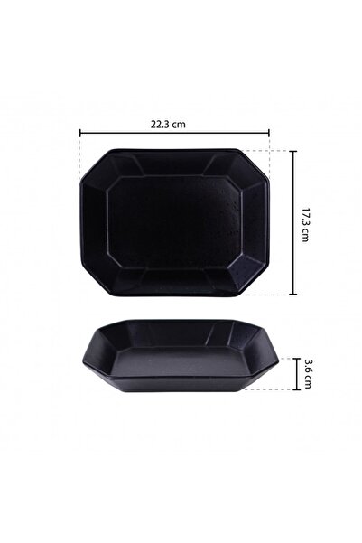 Culinaro Set of 4 ceramic serving plates STREET FOOD CREAM, 22.3x17.3xh3.6cm