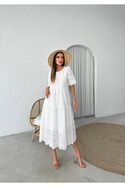 adel deniz collection فستان نسائي من قماش الفيسكو القطني