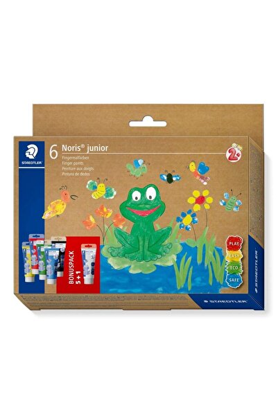 Staedtler Set de 6 culori pentru pictură cu degetele, Noris Staedtler, 6x75ml...