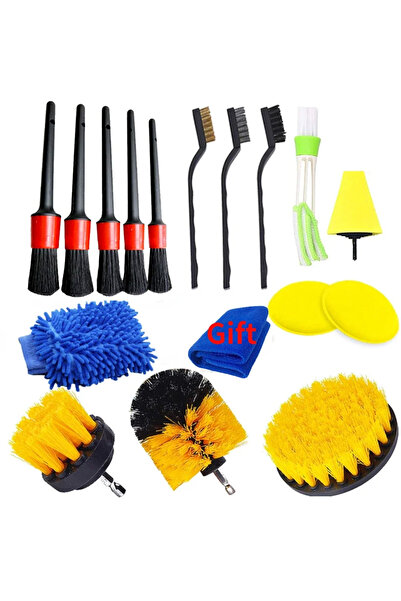 Choice مجموعة مكونة من 17 قطعة من فرش تنظيف السيارات الجديدة من PWS لتنظيف ال...