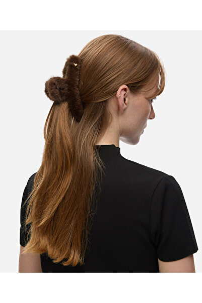İpekyol Metal aksesuarlı pelüş saç tokası