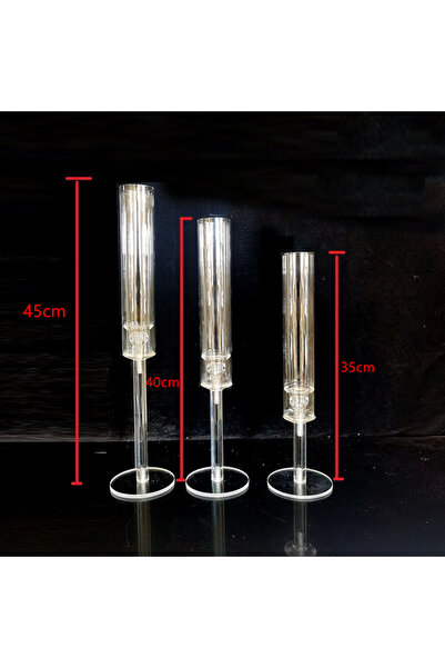 Choice 3Pc 3pcs 2 3 Pcs Crystal Candle Holders Acrylic Candlestick Road Lead ...