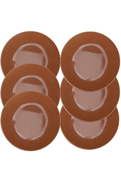 Culinaro Set 6 farfurii ceramica stil traditional 27cm,maro