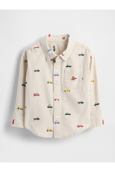 GAP Erkek Bebek Kırık Beyaz Oversized Oxford Gömlek