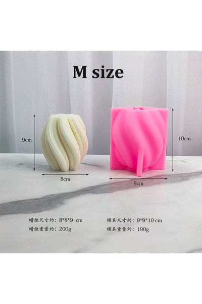 Choice قالب شمعة سيليكون دوار في المنتصف كما في الصورة، قالب شمع شمعة مموج هن...