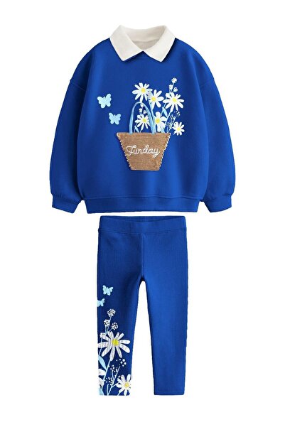 Monila Set de îmbrăcăminte pentru fete, cu guler polo, cu broderie, cu imprim...