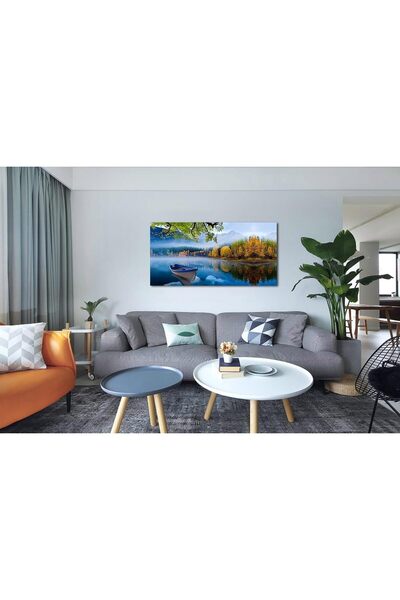 ALAYRA International لوحة جدارية من قماش البحيرة الزرقاء والجبل - لوحة طبيعية...