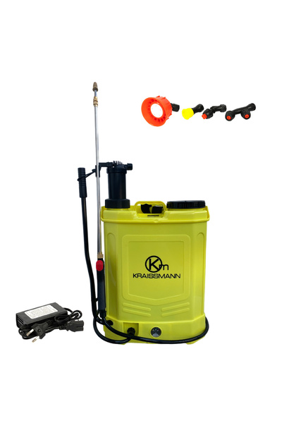 Brillo Pompa de stropit Kraissmann 16L 2 in 1, manuala si electrica, cu bater...