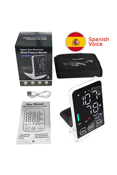 Choice ذراع قياس توتر العين التلقائي القابل لإعادة الشحن بشاشة عرض كبيرة وصوت...