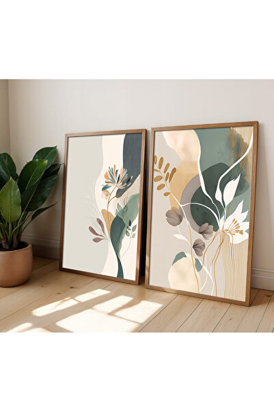 alphobitasarım Compoziții florale abstracte - Artă minimalistă - Pictură duo