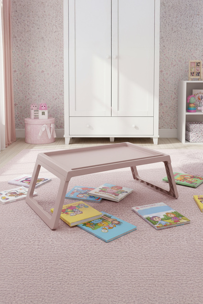 EVLE Folding Laptop Stand over Bed Sofa Work and Breakfast Table'Powder Pink'