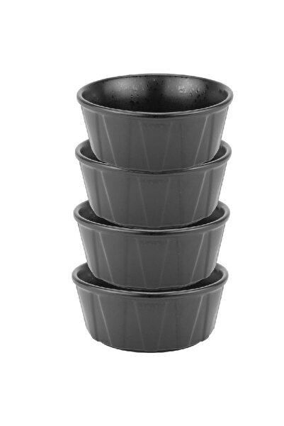 Culinaro Σετ 4 κεραμικών μπολ STREET FOOD ΜΑΥΡΑ 15,3xΥ6,3 εκ.