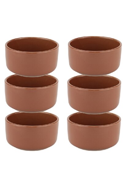 Culinaro Set 6 boluri desert ceramica stil traditional 11cm,maro