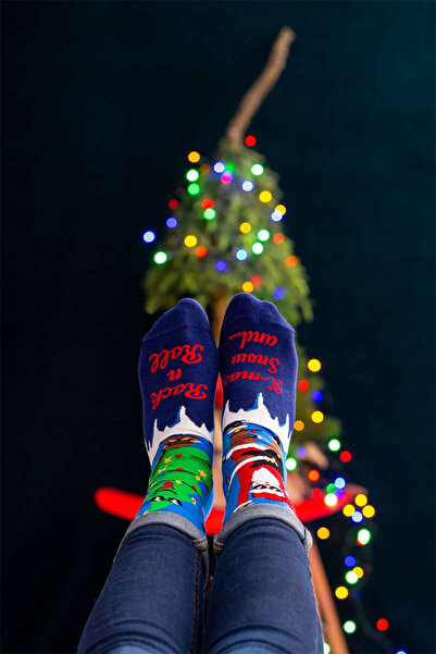 Pirin Hill Șosete din bumbac de Crăciun Arty Socks Santa Rocker - Albastru