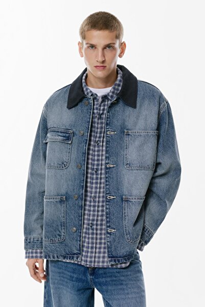 Pull & Bear Kombine Yakalı Kot Ceket