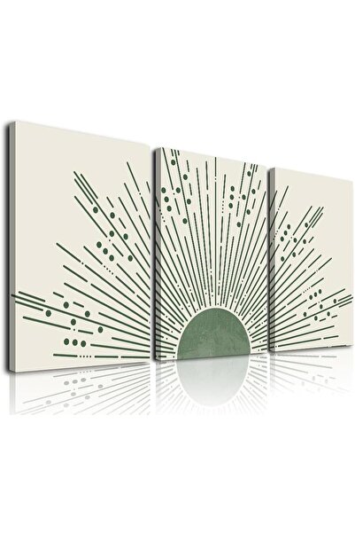 Emoda home Trove مجموعة من 3 لوحات فنية جدارية بوهو - لوحة قماشية هندسية بسيط...