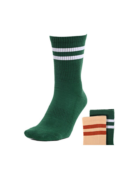 Sportive Rayas Unisex Çok Renkli Günlük Stil 2'li Çorap 24KA03-RNKLİ1