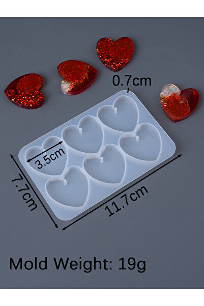 Choice قالب سيليكون على شكل قلب على شكل فراشة لقلادة أقراط DIY إبداعي مكون من 6 فتحات لسلسلة المفاتيح مصنوع من مادة إيبوكسي مقاومة للأشعة فوق البنفسجية