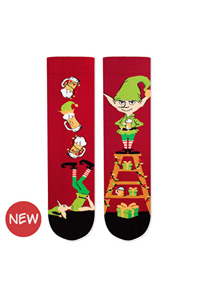 Pirin Hill Christmas cotton socks Arty Socks Merry Elf Light burgundy