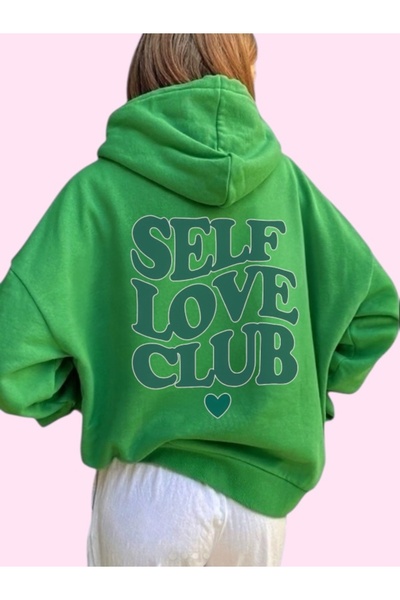 ArtYus Unisex Self Love Club Colorful Custom Printed Cotton Oversize Hooded Sweatshirt
