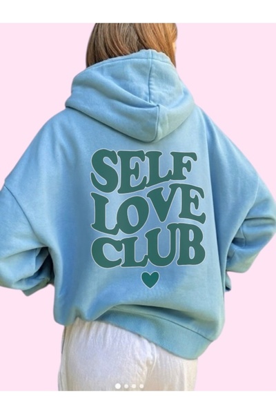 ArtYus Unisex Self Love Club Colorful Custom Printed Cotton Oversize Hooded Sweatshirt