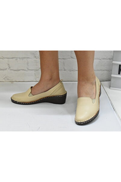 Kesim Shoes حذاء باليرينا نسائي من الجلد الطبيعي بنعل ناعم