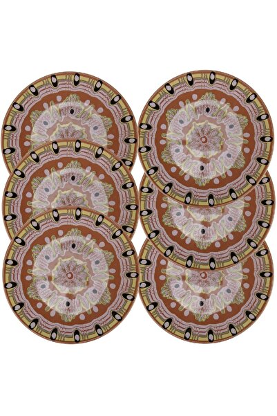 Culinaro Set 6 farfurii ceramica stil traditional 27cm,cu decor