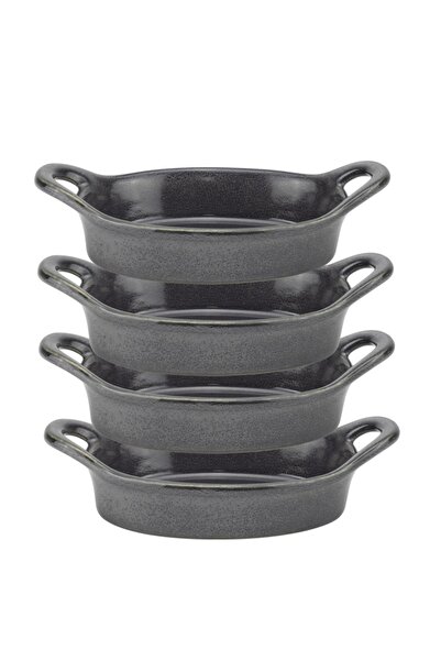 Culinaro Set 4 tavi ovale de copt ceramica HOME 27x14xh7cm,gri