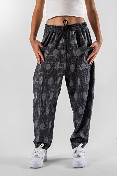 Superbluemexico Women's Jacquard Baguette Pants with Front Pockets