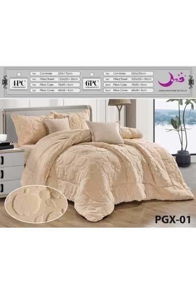 Moon 6-piece winter fur bedspread for two people