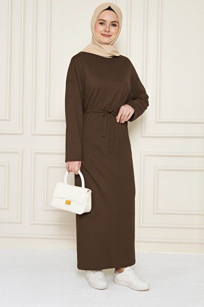 LİVE SPORT Rochie maxi din bumbac cu mâneci lungi și decolteu cu gât de căpri...