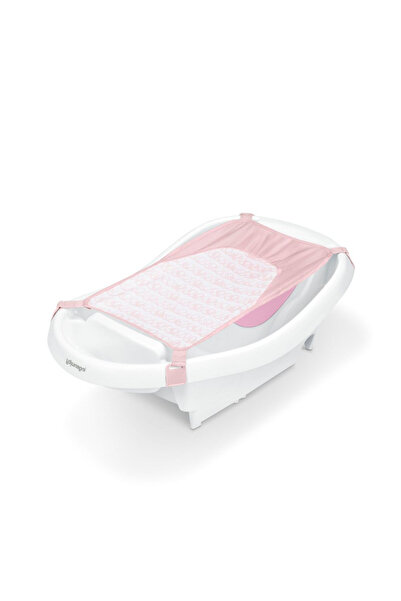 Ingenuity حوض استحمام فاخر مريح ونظيف من مجموعة Summer by - مع حزام من القماش، لون وردي، للأعمار من 0 إلى 24 شهرًا