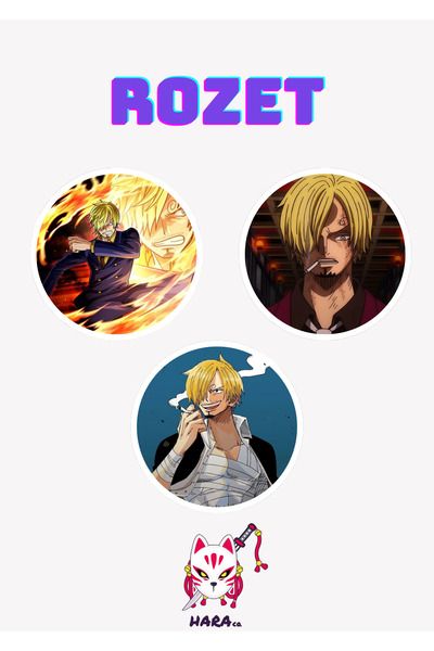 Hara Company One Piece Animesi Sanji Anime Rozet Seti 3’lü